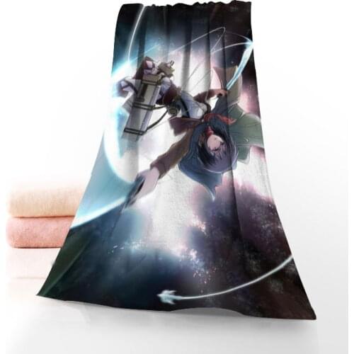 Custom Attack on Titan Bath Towel Washcloth Home Textile Travel Hand Face Towel Microfiber Fabric Bathroom Towels For Adults