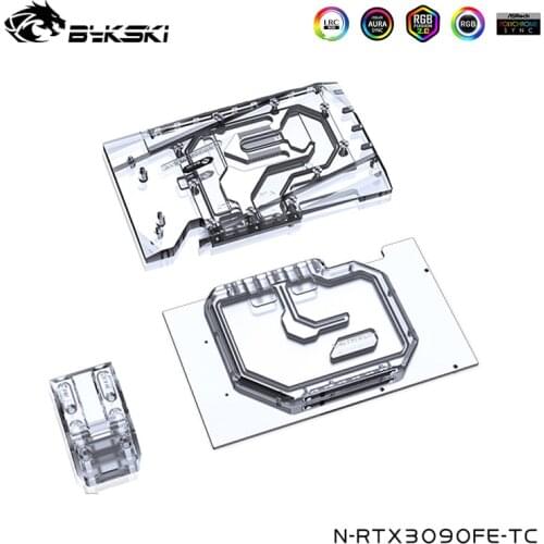 Bykski Back Plate Full Copper Water Cooling Block Kit For NVIDIA Geforce RTX 3090 Founders Edition ,N-RTX3090FE-TC