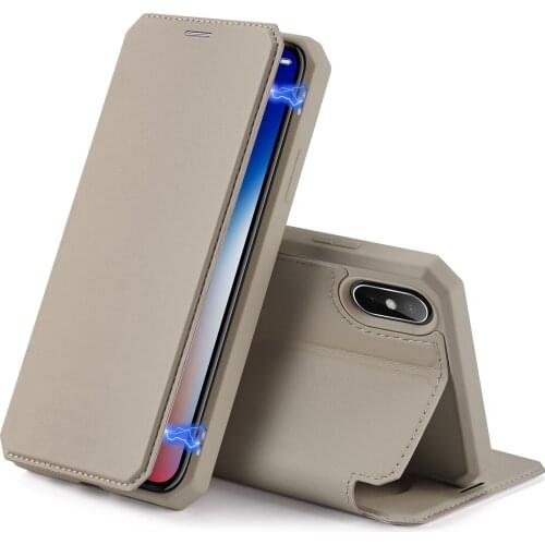 For iphone XS MAX IOS XS MAX DUX DUCIS Skin X Series Leather Wallet Case Flip Case Magnetic Closure Super Fashion Top PU+TPU