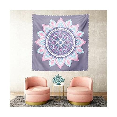 Realhomes Gift Decorative Living Room Bedroom Office For Gray Ground Mandala Printed Wall Cloth 70x70 Cm