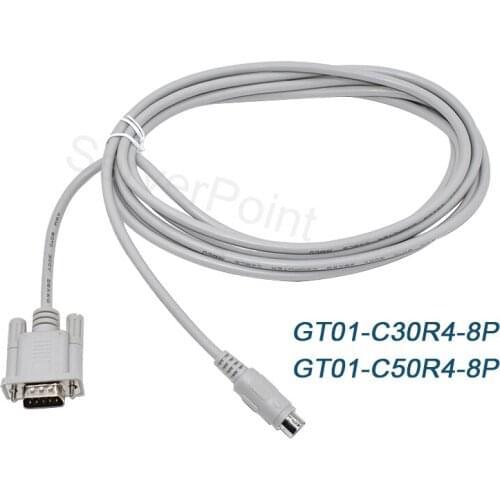For GT11 GT15 GS2110 HMI To FX Series FX1S FX1n FX2n PLC C50R4 C100R4 GT01 GT01-C30R4-8P GT01-C50R4-8P Program Cable PLC