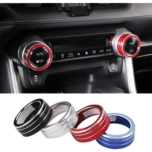 For Toyota RAV4 RAV 4 2019 2020 2021 XA50 2Pcs Aluminum Car AC Climate Control Switch Knob Button Ring Trim Cover Accessories