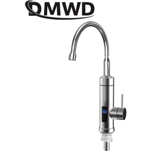 DMWD Electric kitchen instant heating faucet heater hot cold dual-use Tankless water quickly heating tap shower with LED display