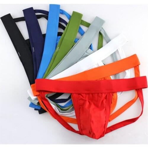 EU Size S-XXL Brand Men Underwear Sexy Jockstrap Thongs Sexy Bikini G-strings Jocks Man Backless Cuecas Penis Pouch