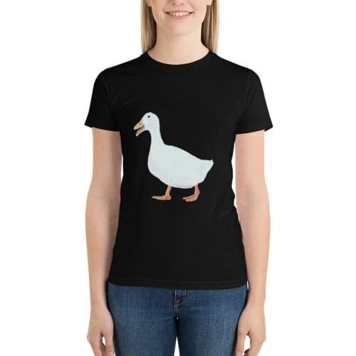 Goose T Shirt Print Women Simple T-Shirt Casual Short Sleeve Cotton O Neck Tshirt Large