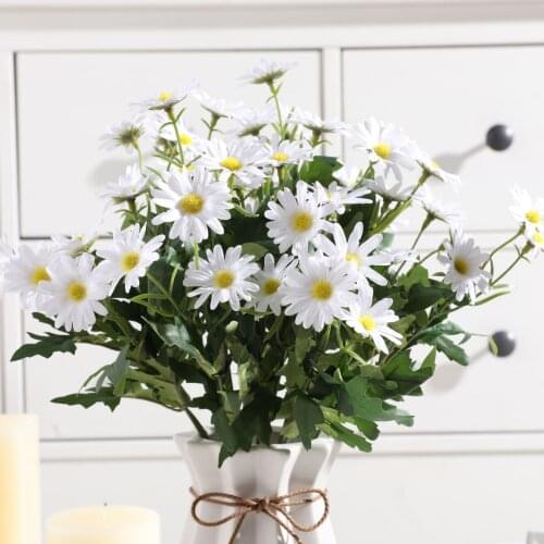 Idyllic style Korean daisies home decoration daisy small wild chrysanthemum simulation bouquet silk artificial flowers