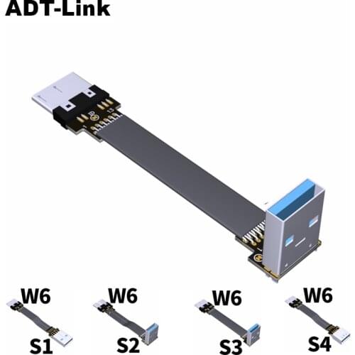 USB 3.0 Micro B To USB 3.0 Type-A Male Up/Down Angle 3.0 Data Sync & Charge Cable Micro-B USB 3.0 Connector adapter FPC FPV Flat