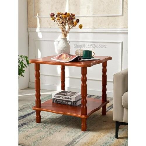 Coffee Table Table Small Tea Table Living Room Simple Household Solid Wood Bedside Double Side Table Square Table Nordic Sofa Si