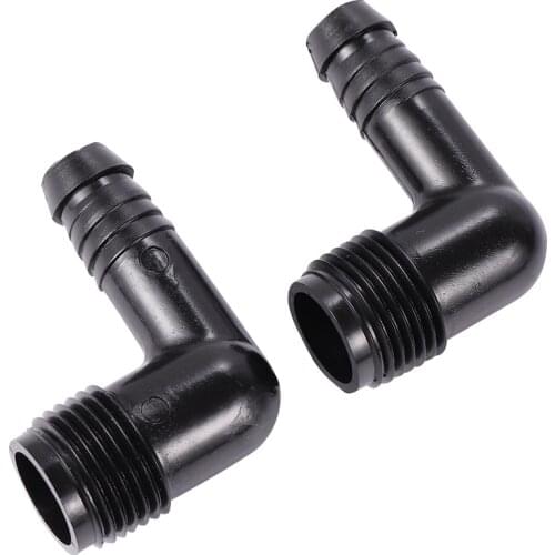 DN16 Pipe Elbow Connectors Agriculture Greenhouse Irrigation 1/2" Male Thread Drip Water Hose Connector Irrigation Fitting 2 Pcs