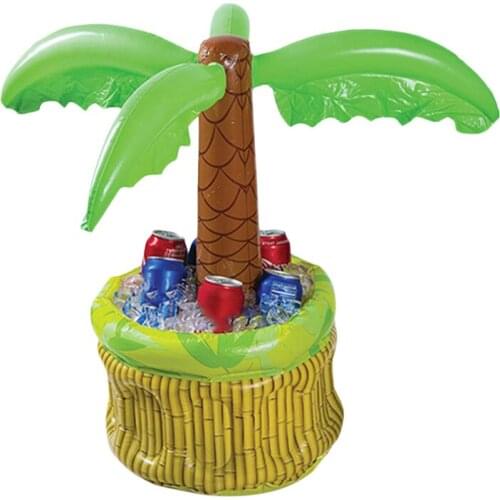 Summer Float Drink Holder PVC Inflatable Palm Tree Cooler Beer Drinks Ice Bucket For Swimming Pool Beach Party Food Drink Holder