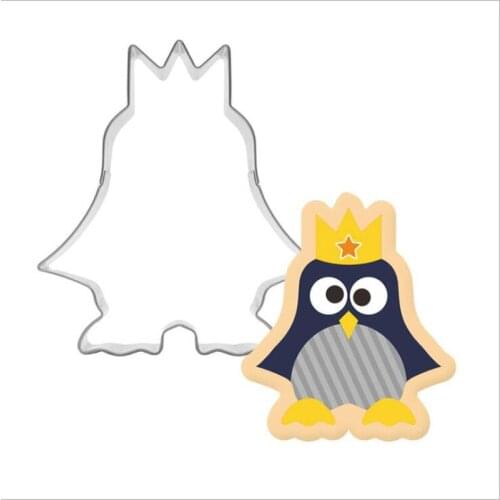 1pcs patisserie reposteria Crown Penguin Moldes Metal Cookie Cutter Fondant Cake Decor Tools Pastry Chocolate Biscuit Mould DIY