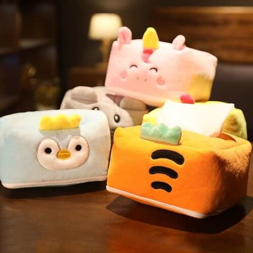 Cute Cartoon Carrot Plush Paper Towel Soft Cover Home Household Living Room Tissue Box Cartoon Soft Pumping Paper Boxes