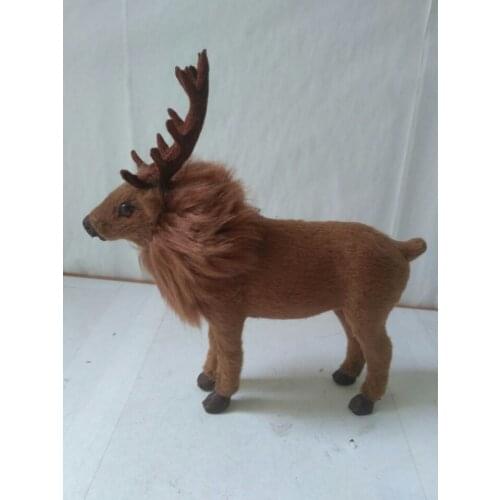 Simulation reindeer model polyethylene&furs brown deer doll gift about 18x17cm 1287