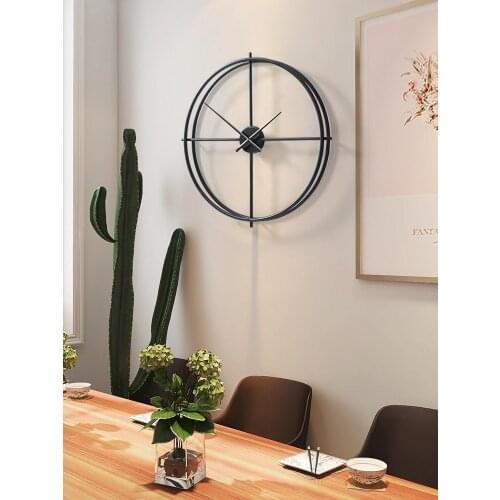 Wrought Iron Wall Clock Home Decoration Office Large Size Wall Clocks Mounted Mute Watch European Modern Design Hanging Watches