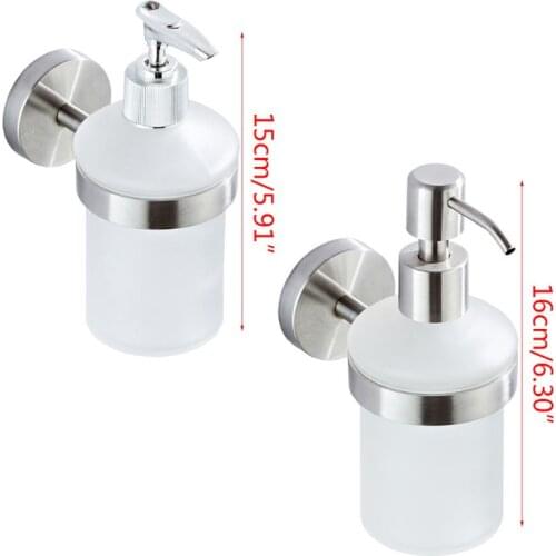 200ml Stainless Steel Wall Mounted Soap Dispenser Bathroom Manual Press Pump N0HB