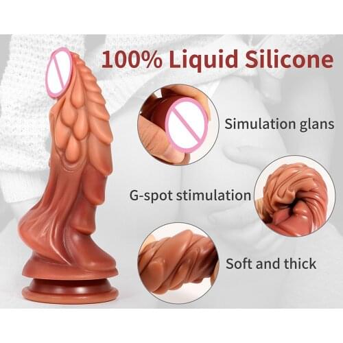 2021 NEW Dildo Realistic Liquid Silicone Big Penis Adult Couples Strapon Lesbion Fake Dick Masturbation Vagina Sex Toy