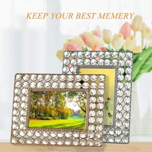 New Nordic Light Luxury Crystal Frame 6 Inch Photo Frame/ Set Metal Decorative Picture Frame