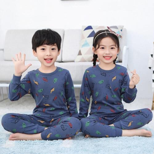 New Winter Sleepwear For Baby Kids Long Sleeve Pijamas Infantil 100% Cotton Autumn Kids Pajamas Set Boys Girls Clothes 4 6 8 10Y