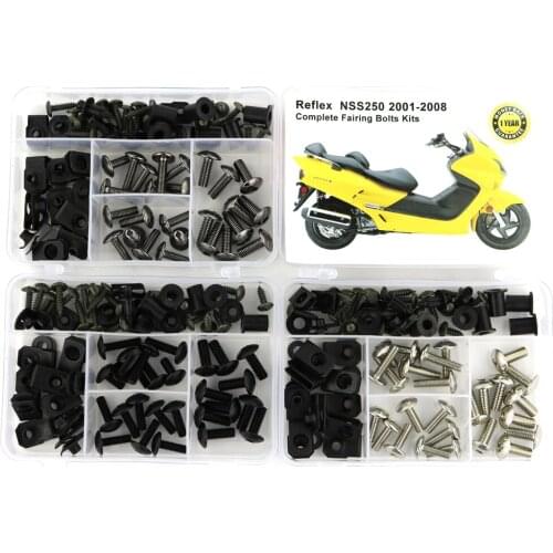 Fit For Honda Reflex NSS250 2001-2008 Motorcycle Cowling Complete Full Fairing Bolts Kit Steel Fairing Clips Speed Nuts
