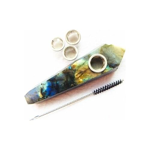 Natural Quartz Smoking Pipe Crystal Point Wand Pink Crystal Quartz Tower Rose Crystal Healing Crystal gemstoneWith Metal Filter