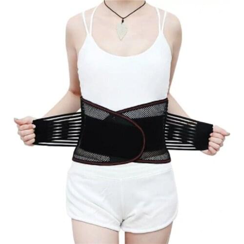 Adjustable Tourmaline Back Support Belt Brace Self-heating Magnetic Therapy Double Pull Waist Lumbar Support Belt Gym Accessorie