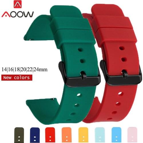 14 16 18mm 20mm 22mm 24mm Sport Silicone Strap Waterproof Replacement Band for Samsung Galaxy Watch3 Active2 Huawei gt 2 Amazfit