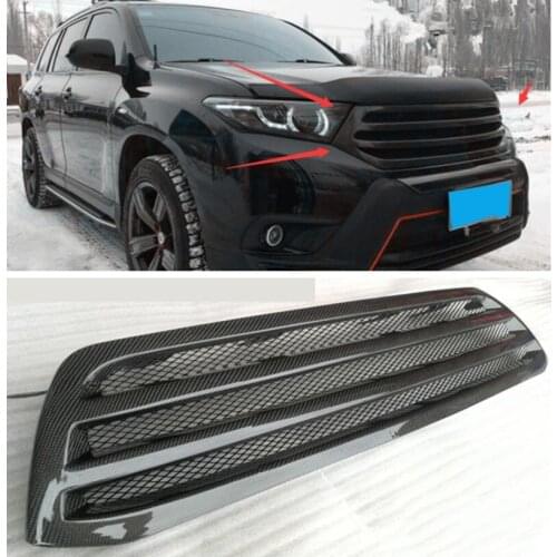 High quality carbon fiber Mesh Grille Trim Racing Grills For Toyota Highlander 2009 2010 2011 2012 2013 2014 2015 2016 2017