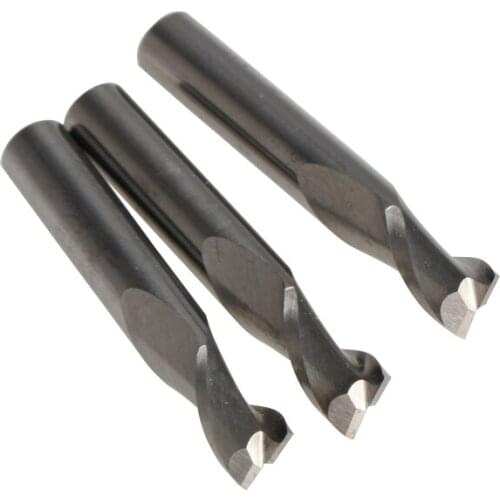 3pcs Shank 6mm x12mm Two Flutes Spiral Bit Milling Tools Wooden Cutters Carbide CNC PVC Endmill Router Bits