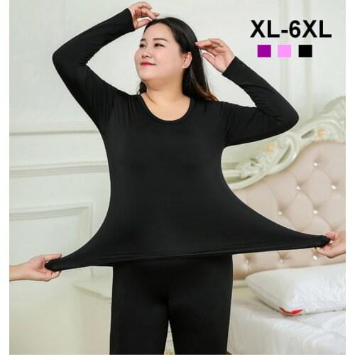 Plus Size 6XL Womens Thermal Underwear Women Fleece Long Johns For Women Sexy Thermal Clothing Warm Ropa Termica Mujer