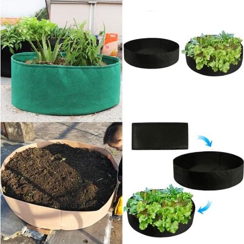 Fabric Raised Garden Bed 100Gallons Round Planting Container Grow Bags Breathable Felt Fabric Planter Pot For Plants Nursery Pot