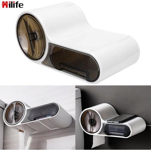 Waterproof Wall-Mounted Toilet Tissue Box Shelf Bathroom Accessories Roll Paper Storage Box Toilet Paper Holder Rack