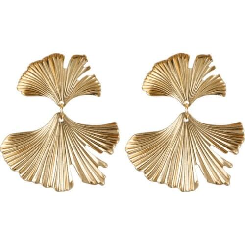 Fashion Jewelry Creative Retro Statement Earrings Flowers Ginkgo Leaves Earrings Alloy Earrings Bohemian Womens Earrings