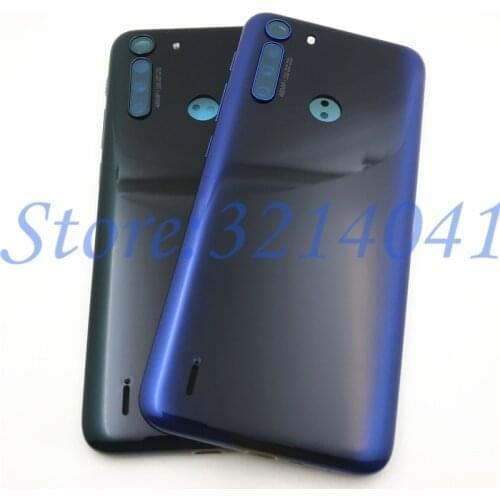 10Pcs For Motorola Moto One Fusion XT2073 Plastic Back Battery Cover Rear Panel Door Housing Case With side key (No Camera Lens)