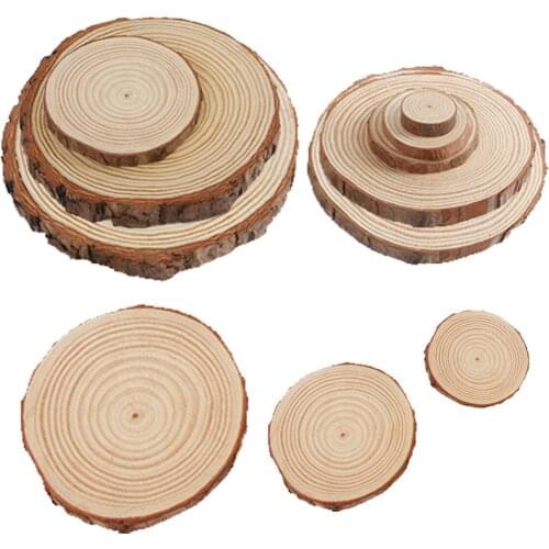 10pcs Unfinished Natural Wood Slices Wooden Circles Crafts Wood Coaster Christmas Ornaments Wood Rounds for Crafts DIY Arts