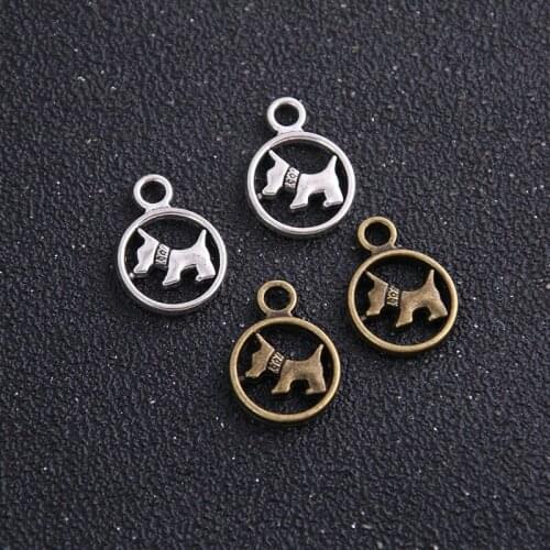 20pcs Fashion Jewelry Charms Two color Metal Alloy 15*21mm Lovely Dog Jewelry Pendants Charms Findings diy