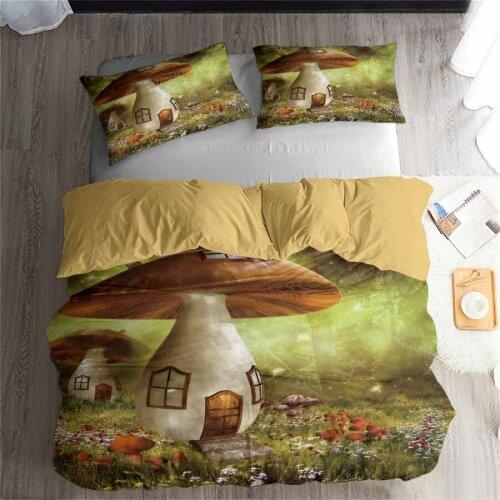HELENGILI 3D Bedding Set Forest Dreamland Print Duvet Cover Set Bedclothes with Pillowcase Bed Set Home Textiles #MJSL-48