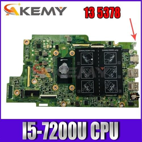 Akemy Brand NEW For Dell Inspiron 13 5378 Laptop Motherboard I5-7200U 15296-1 X41DX CN-04HWG3 4HWG3 100% tested