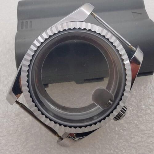 Watch Accessories 36mm Sapphire Glass Transparent Stainless Steel Dog Tooth Ring Watch Case for Seiko NH35 NH36 Movement