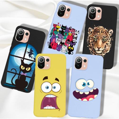 For Xiaomi Mi 11 Lite Case Cartoon For Xiaomi Mi Note 10 Pro Lite Case Back Cover Silicone TPU For Xiomi Mi11 Lite Mi11 Case Cat