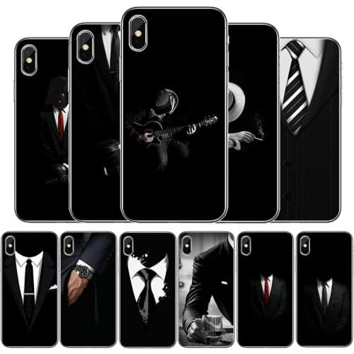 Dark Suit Mystery Man Transparent phone case For iphone 12 11Pro Max 11 XR XS Max X 8 7 6 6S Plus 5 5S SE 2020 Back Cover Shell
