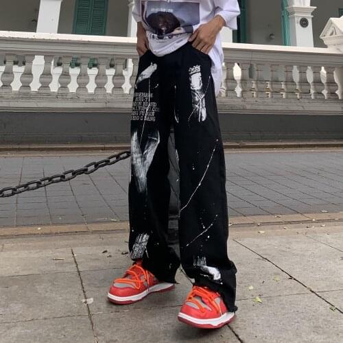 Black Punk Cargo Pants For Girls Korean Elastic Waist Sweatpants Baggy Gothic Pant Summer Couple Hip Hop Harajuku Trousers Women