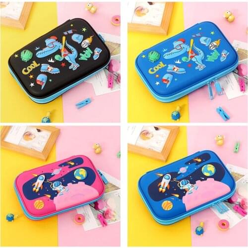 Kids Cartoon Car Large Capacity Pencil Bags Girls Boys Students EVA Pencil Case Pen Bag Stationery School Supplies Bolsas Mujer