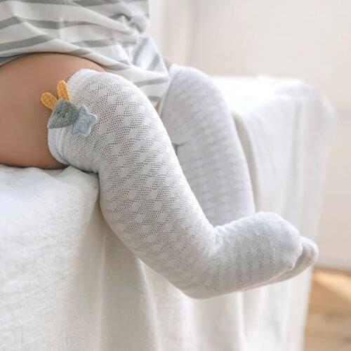 Baby socks summer thin baby knee high socks mesh soft cotton cute cartoon kids boys girls socks newborn long socks