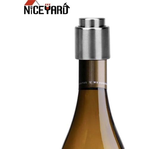 NICEYARD Sealed Sealer Wine Stopper Saver Preserver Kitchen Tool Vacuum Silver Elegant Stainless Steel Liquor Flow Stopper