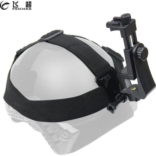 FEICAHO Head Strap Holder Accessories Adjustable Headband Helmet Mount with Phone Clip for Gopro 9 8 7 6 Yi SJCAM Action Camera