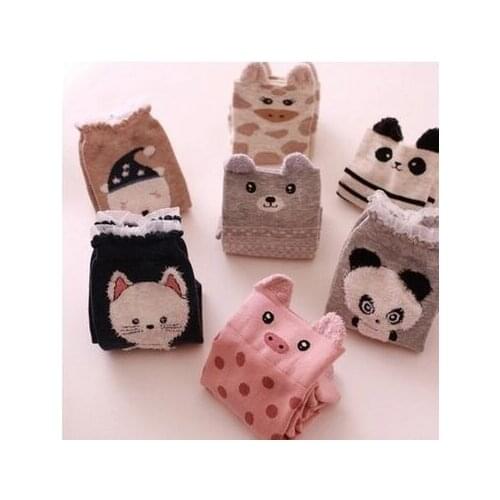 2019 ladies cotton socks female socks autumn four seasons Korean version of the cute cartoon ladies cotton socks