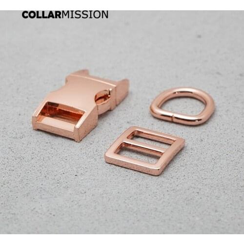 Metal plated buckle 15mm (metal buckle+ adjust buckle+ D ring) for backpack bag webbing DIY pet collar DIY accessories
