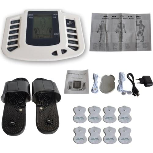 Multifunctional massage Stimulator Body Relax Muscle Massager Pulse Tens Acupuncture Therapy Slipper+8 Pads+box