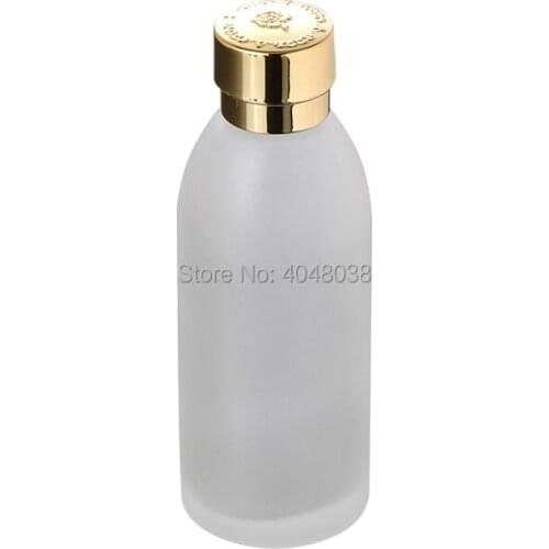 Refillable Cosmetic Container Frosted Glass Toner Bottle with Inner Plug Empty Portable Makeup Astringent Bottle 120 ML 5 PCS