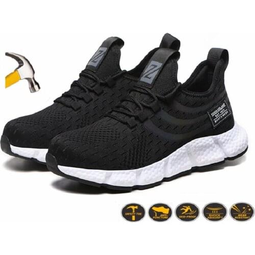 Men Work Safety Shoes Steel Toe Head Anti-puncture Anti-Stabbing Wearable Breathable Soft Designer Sneakers Boots Construction